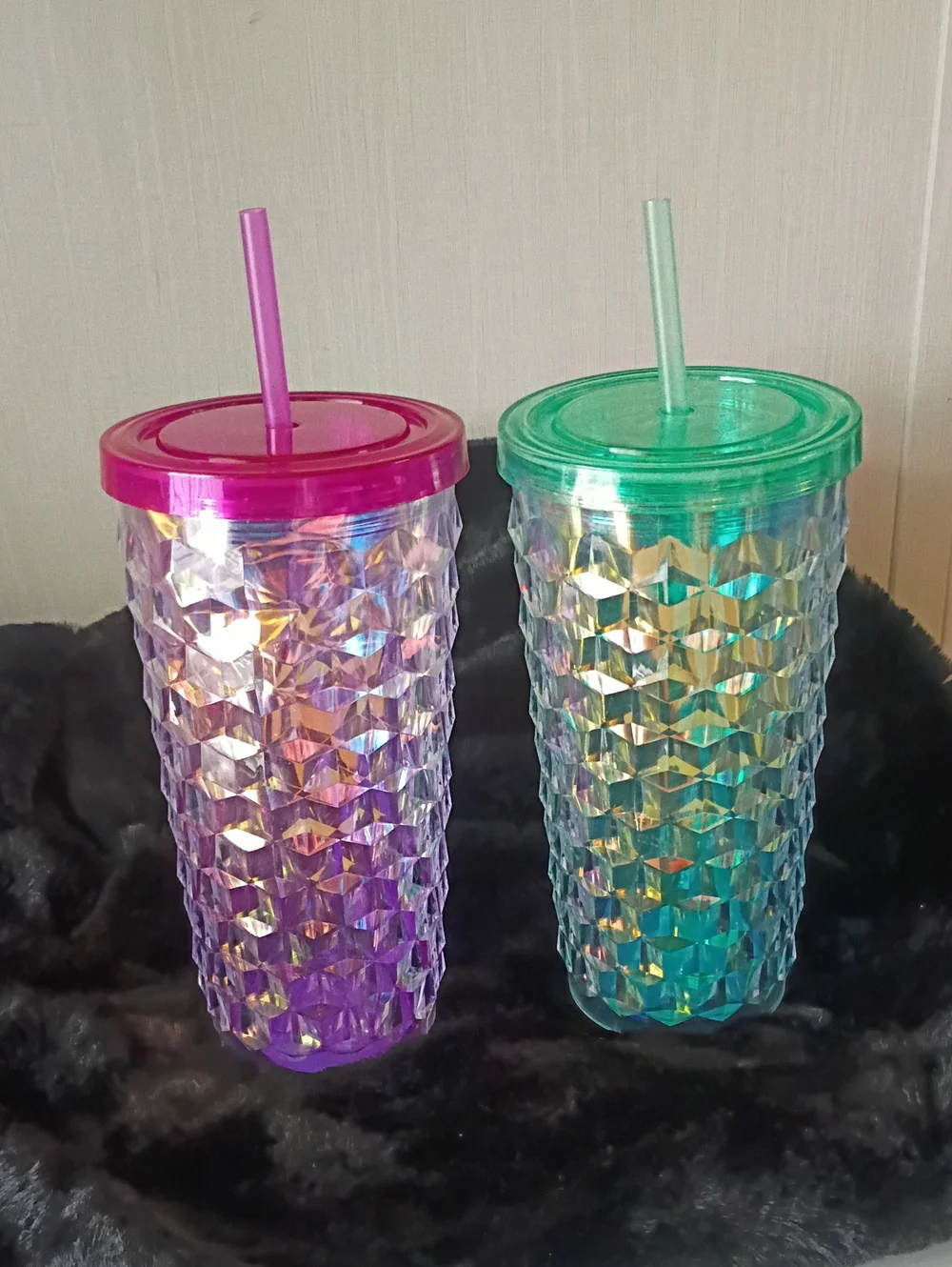 Purple And Green Iridescent Acrylic Tumblers